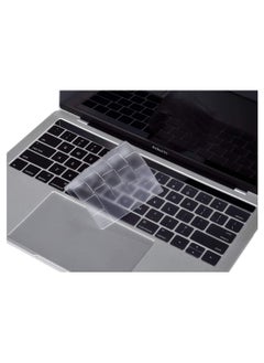 US Layout Keyboard Cover Skin for Apple MacBook Pro with Touch Bar 13/15-Inch Model A2159/A1706/A1989/A1707/A1990 Release in 2019/2018/2017/2016 Clear