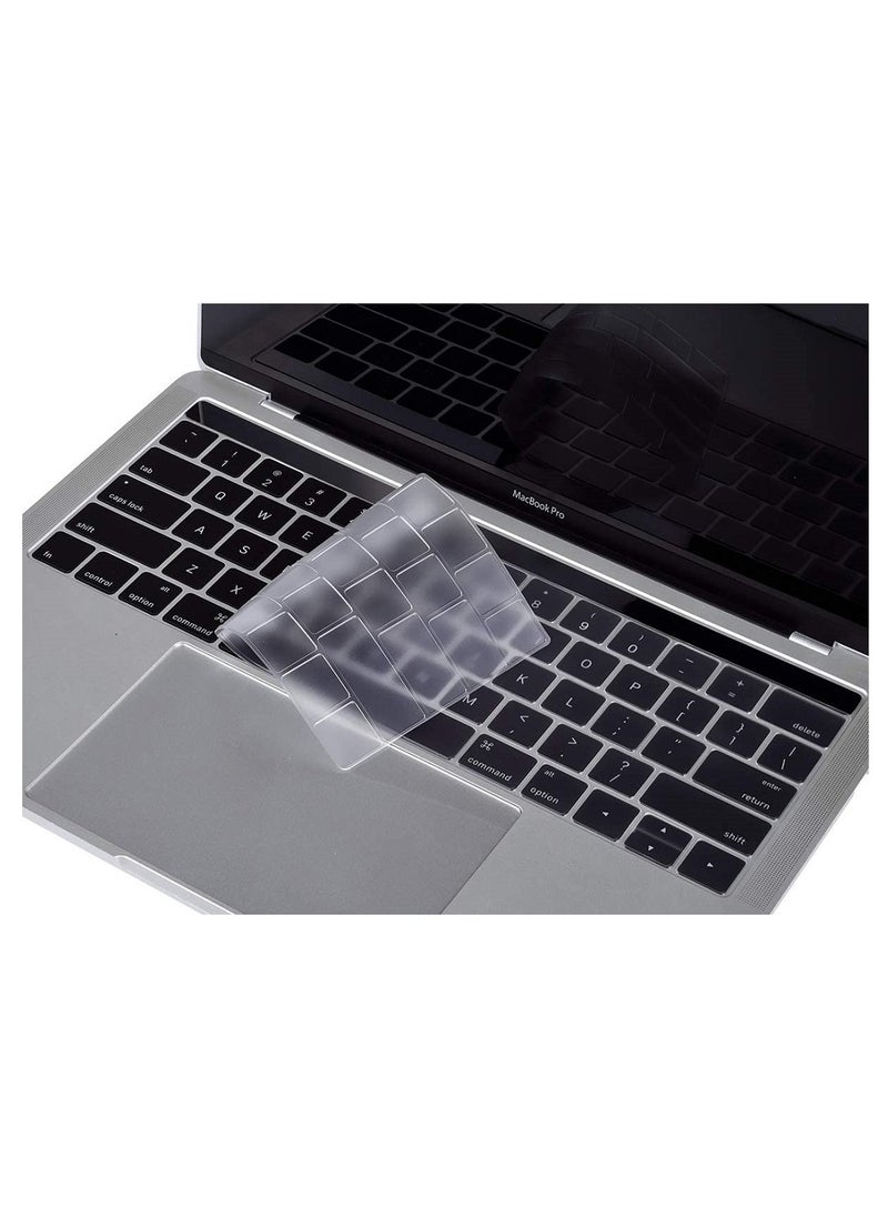 AMM US Layout Keyboard Cover Skin for Apple MacBook Pro with Touch Bar 13/15-Inch Model A2159/A1706/A1989/A1707/A1990 Release in 2019/2018/2017/2016 Clear  - Image 1