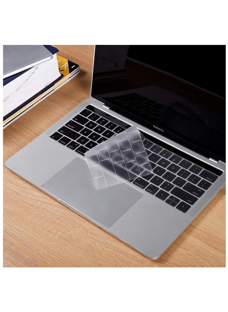 AMM US Layout Keyboard Cover Skin for Apple MacBook Pro with Touch Bar 13/15-Inch Model A2159/A1706/A1989/A1707/A1990 Release in 2019/2018/2017/2016 Clear  - Image 4
