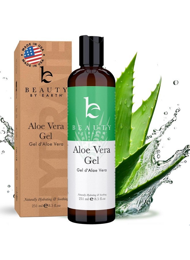 Beauty by Earth Aloe Vera Gel - USA Made with Natural & Organic Ingredients, Aloe Vera Plant Gel for Face with Vitamin C & E, Pure Aloe Vera Gel for Face Mask, Hair & Skin, Soothing and Cooling Gel for After Sun - Image 1