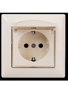 Günsan Elektrik Günsan Visage Covered Grounded Socket, Cream 