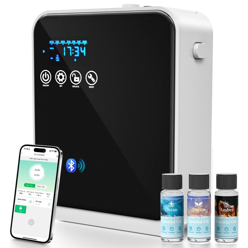AROMAUKO Waterless Essential Oil Diffuser,Hotel Home Aromatherapy Scent Diffuser with Smart APP & Touch Screen,250ml Capacity,1500 sq.ft Coverage|Large Room Oil Diffusers for Hotel Collection,Easter Day Gift - Image 1