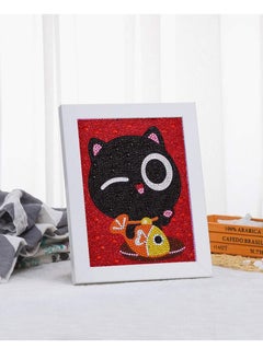 SYOSI Diamond Painting Kits for Kids, Diamond Painting for Children Full Crystal Drills Mosaic Making Decorative Kits DIY Paint with Diamonds Arts Crafts - Cat (Cats Love Fish)  - Image 1