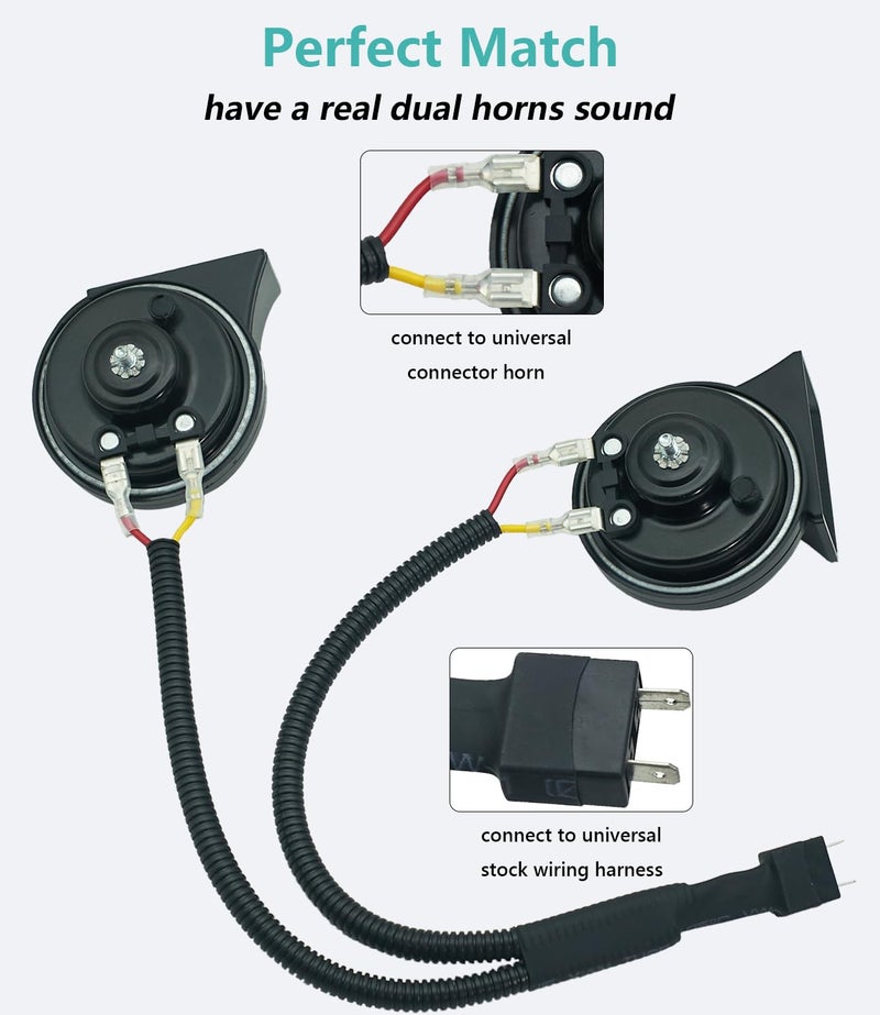 NEOGET Car Horn 1 to 2 Connector Converter Wiring Harness, Compatible with Universal Connector Horn, Splitter Adapter for Dual Tones Upgrade Type-Y (Universal) - Image 4