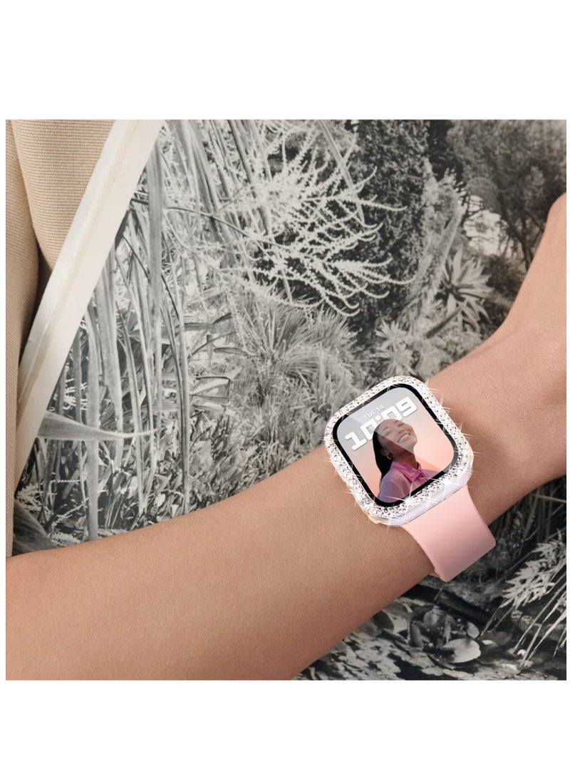 Generic - 5-Pack Bling Diamond Bumper Cases for Apple Watch Series 7, 41mm - Compatible with Apple Watch 7 in Rose Gold, Pink, Black, Silver, and Clear. - Image 1