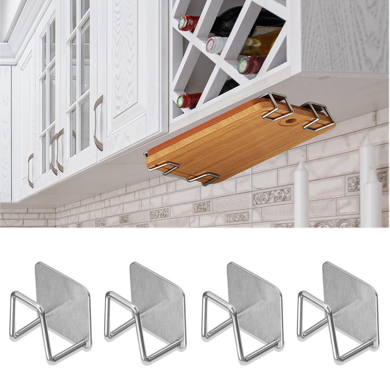 Aogigigio Under Cabinet Cutting Board Holder Cutting Board Holder Rack Storage Stainless Steel Under Shelf Counter Chopping Board