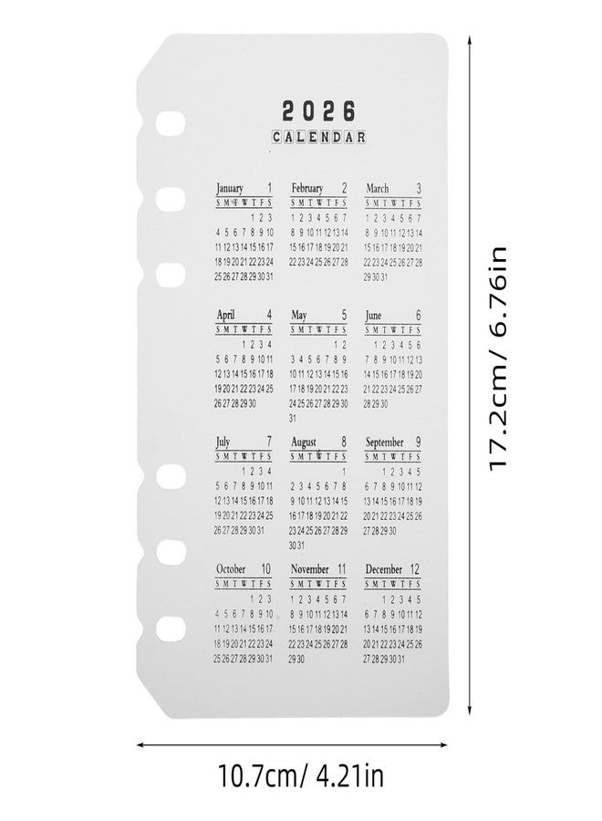 DIYEAH 2026 Frosted Plastic Binder Dividers with Tabs a6 6-Hole Refillable Inserts for Date Organization Planner Refills Notebook Accessories for Home Office - Image 5