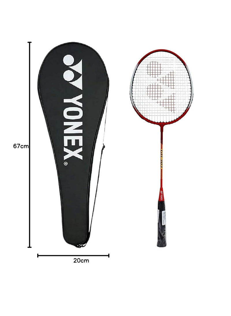 يونيكس مضرب تنس الريشة YONEX GR 303 من الألومنيوم (مُوتّر الأوتار) مع غطاء كامل (أحمر) - Image 4