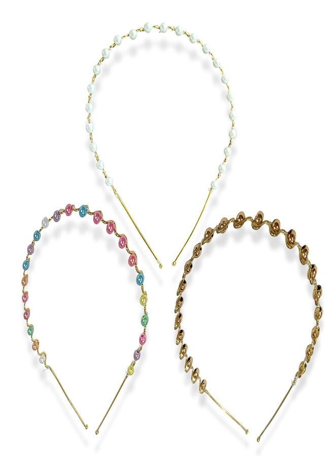 AJICA Pearl Beads Hair Band with Zig Zag Model for Kids Women and Girls Hair Band (COMBO, Pack of 1) - Image 1