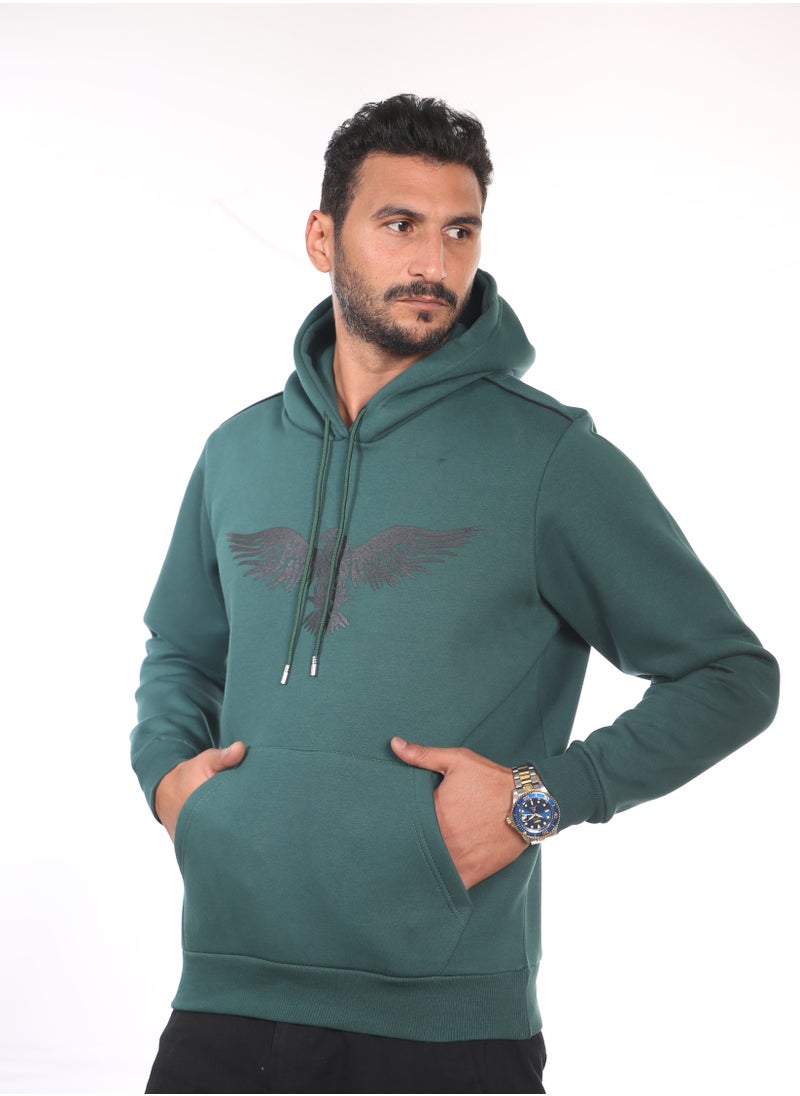 HERO Basic - Hoodie  Milton  Printed  "Eagle" 92216 ,Army Green,S - Image 1