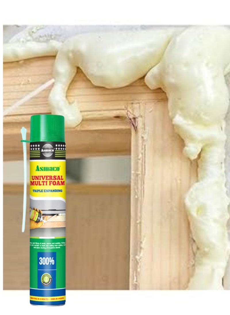 Polyurethane PU Insulating Foam Sealant | Multipurpose Expandable PU Foam Spray for Window Tile Door and AC Gaps (750ml)