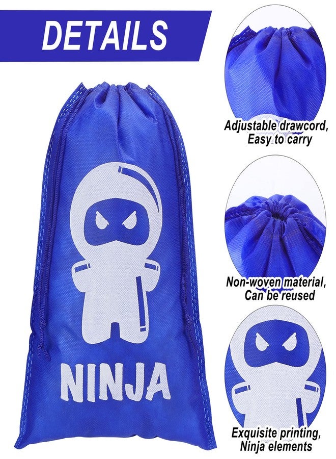 Kingdder Ninja Party Favor Bags Warrior Treat Goodie Candy Reusable Cloth Samurai Goodie Drawstring Bags Ninja Birthday Party Decorations Favors Supplies(24 Pack) - Image 4
