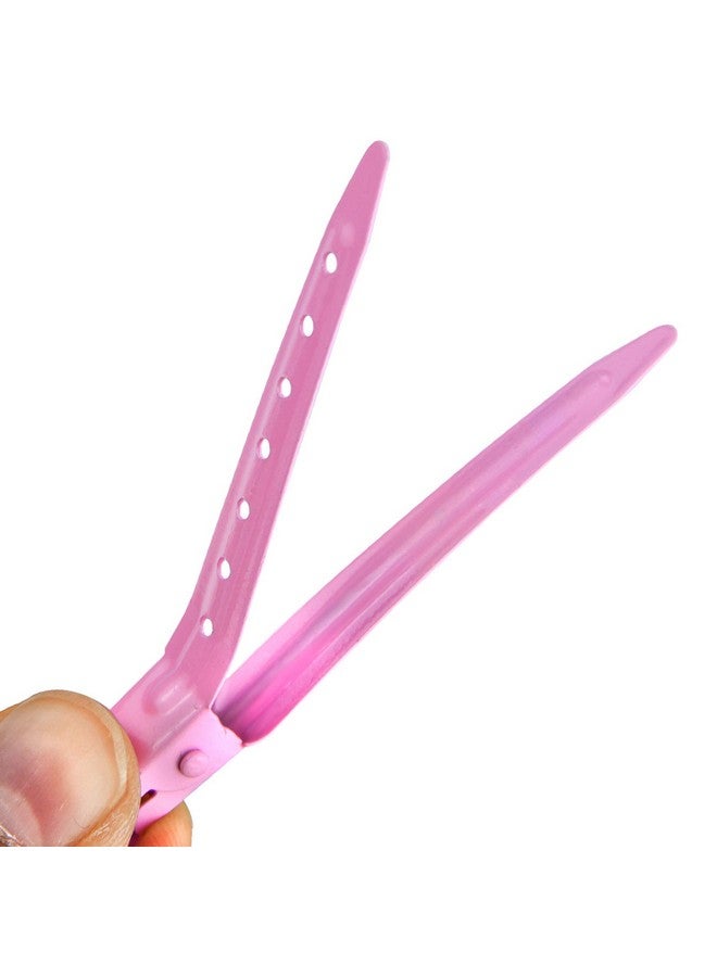 بانتوي 24 عبوة من مشابك منقار البط، مشابك شعر بانتوي المعدنية المقاومة للصدأ على شكل تمساح بطول 2.75 بوصة مع فتحات لتصفيف الشعر وتلوينه، لون وردي - Image 4