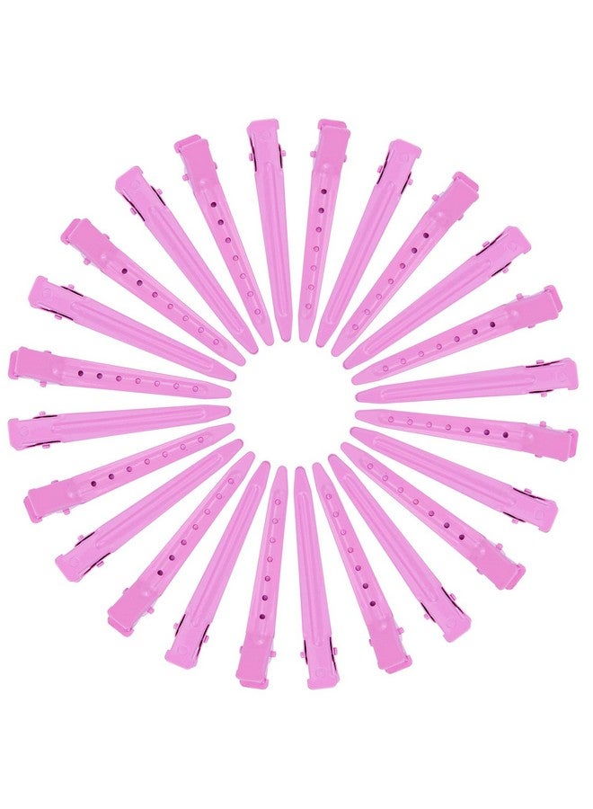 بانتوي 24 عبوة من مشابك منقار البط، مشابك شعر بانتوي المعدنية المقاومة للصدأ على شكل تمساح بطول 2.75 بوصة مع فتحات لتصفيف الشعر وتلوينه، لون وردي - Image 3