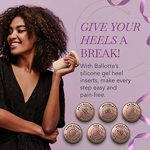 Ballotte Premium Silicone Heel Pads for Shoes. Soft Heel Grips or Inserts for Big Shoes, Alleviates Slipping & Discomfort, Comfortable Cushioning for High Heels, 8-Pack Multicolor (T Bars) - Image 2