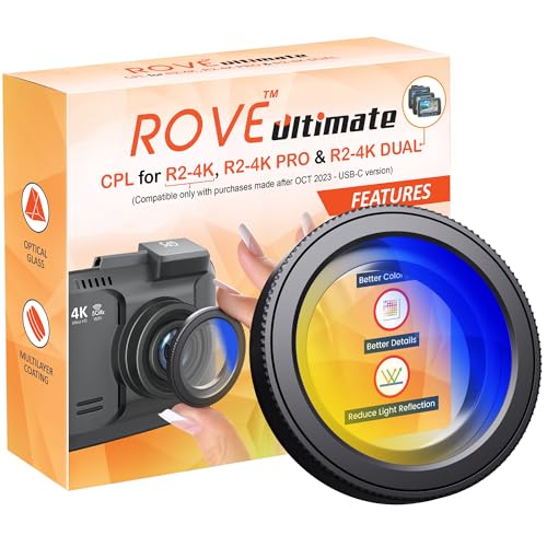 ROVE Ultimate CPL Filter AntiGlare Circular Polarizer Lens for ROVE R24K R24K PRO and R24K Dual Dash Cam Models - Image 1