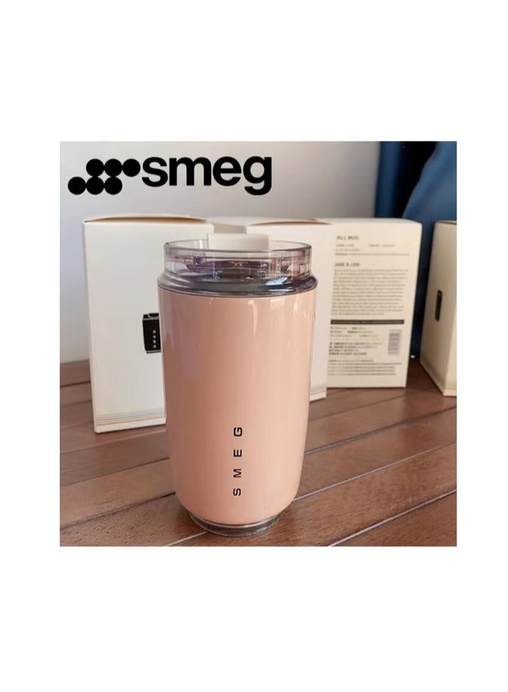 سميج كوب مشروبات سعة 240 مللي كوب شرب محمول للسفر محمول للسيارة من الفولاذ المقاوم للصدأ مقاوم للتسرب 240 مللي لترمس القهوة （وردي） - Image 1