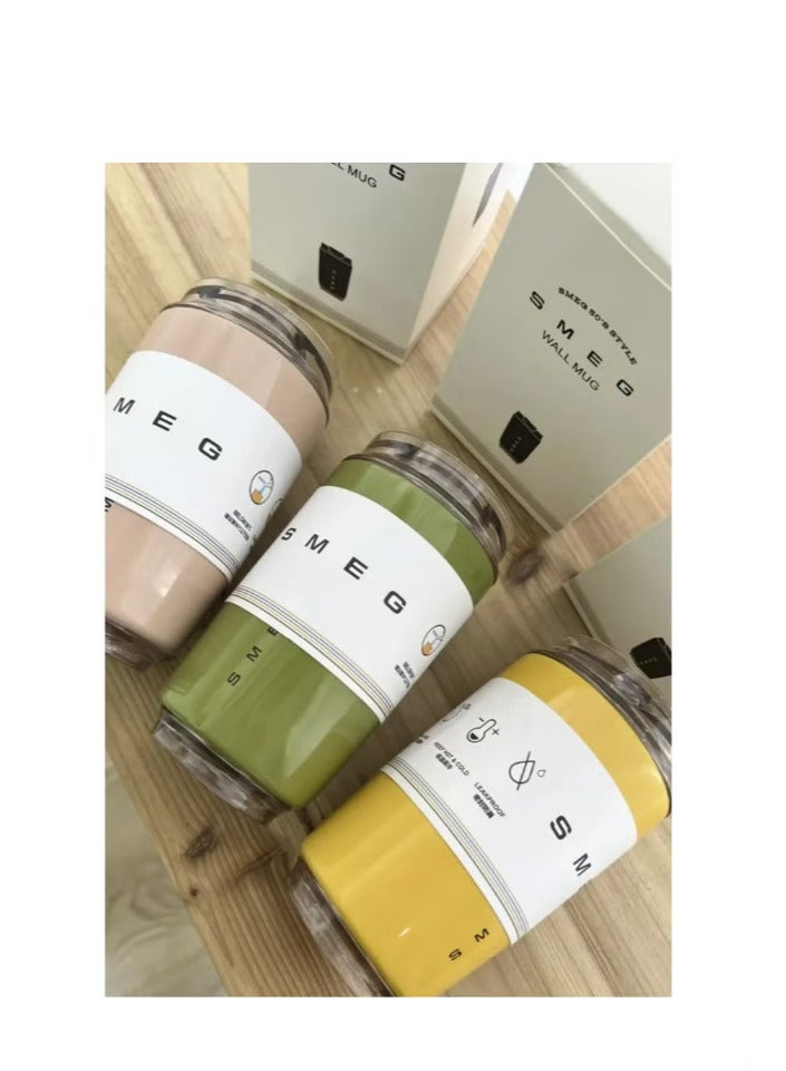 سميج كوب مشروبات سعة 240 مللي كوب شرب محمول للسفر محمول للسيارة من الفولاذ المقاوم للصدأ مقاوم للتسرب 240 مللي لترمس القهوة （وردي） - Image 4