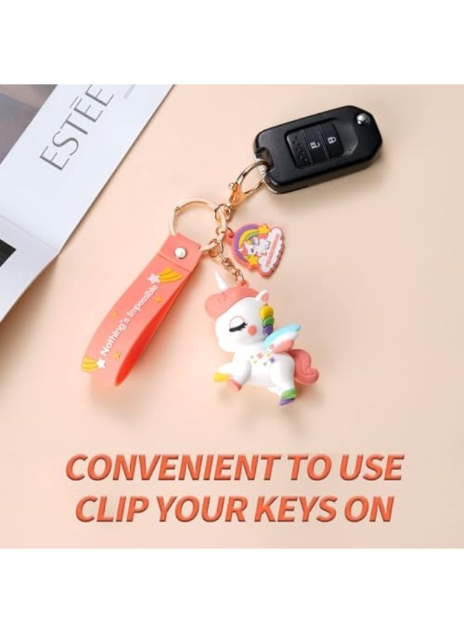 هدية سلسلة مفاتيح لطيفة - سلسلة مفاتيح وحيد القرن الملحقات كاواي سلسلة المفاتيح سحر حقيبة الظهر مفاتيح السيارة سلسلة مفاتيح للأطفال والفتيات - Image 4