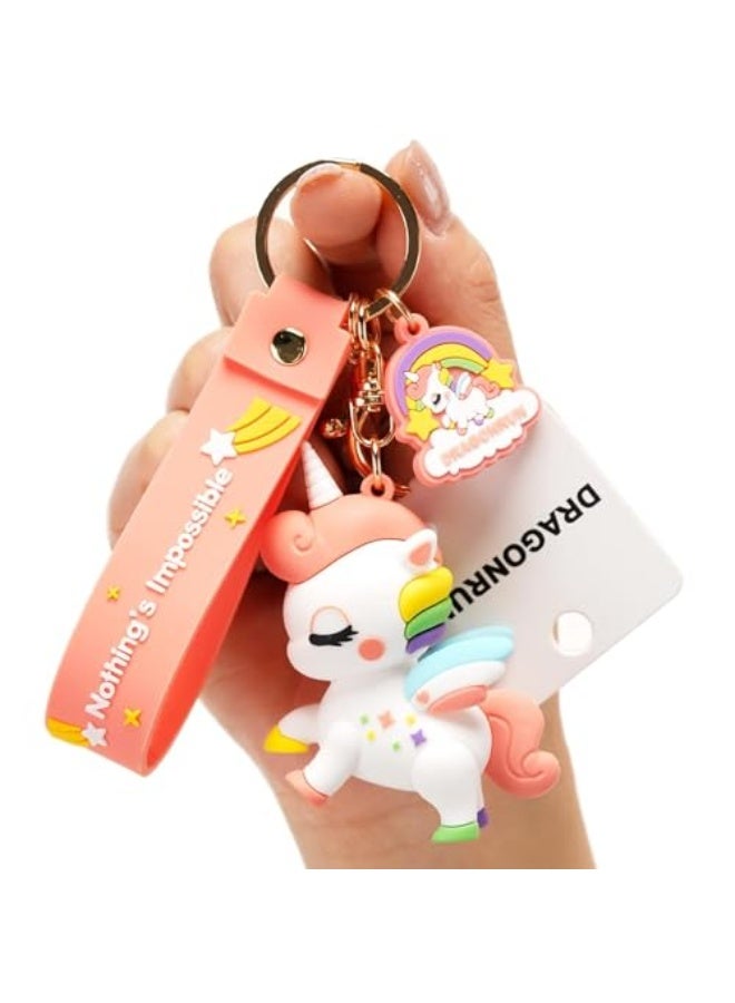 هدية سلسلة مفاتيح لطيفة - سلسلة مفاتيح وحيد القرن الملحقات كاواي سلسلة المفاتيح سحر حقيبة الظهر مفاتيح السيارة سلسلة مفاتيح للأطفال والفتيات - Image 1