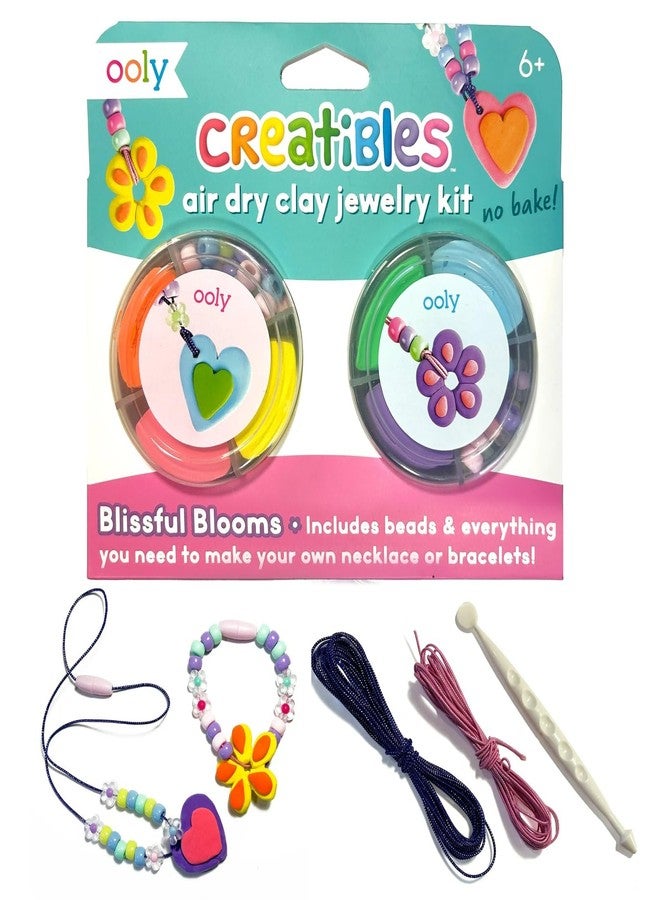Ooly Creatibles Air Dry Clay Jewelry Kit for Kids, DIY Art Jewelry Making Kit with 6 Clay Colors, Beads, Shaping Tool, and Elastic Yarn, Non-Toxic Summer Crafts for Kids Ages 6 and Up - Image 1