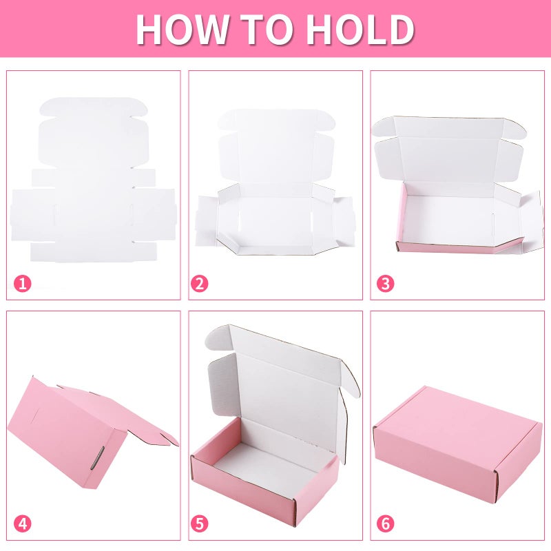 Spakon 50 Packs Shipping Boxes Cardboard Corrugated Mailer Boxes 6 x 4 x 1.6 Inches Packaging Boxes for Small Business Small Box Cardboard Carton Box Cute Box Mailers for Packaging Product (Pink) - Image 4