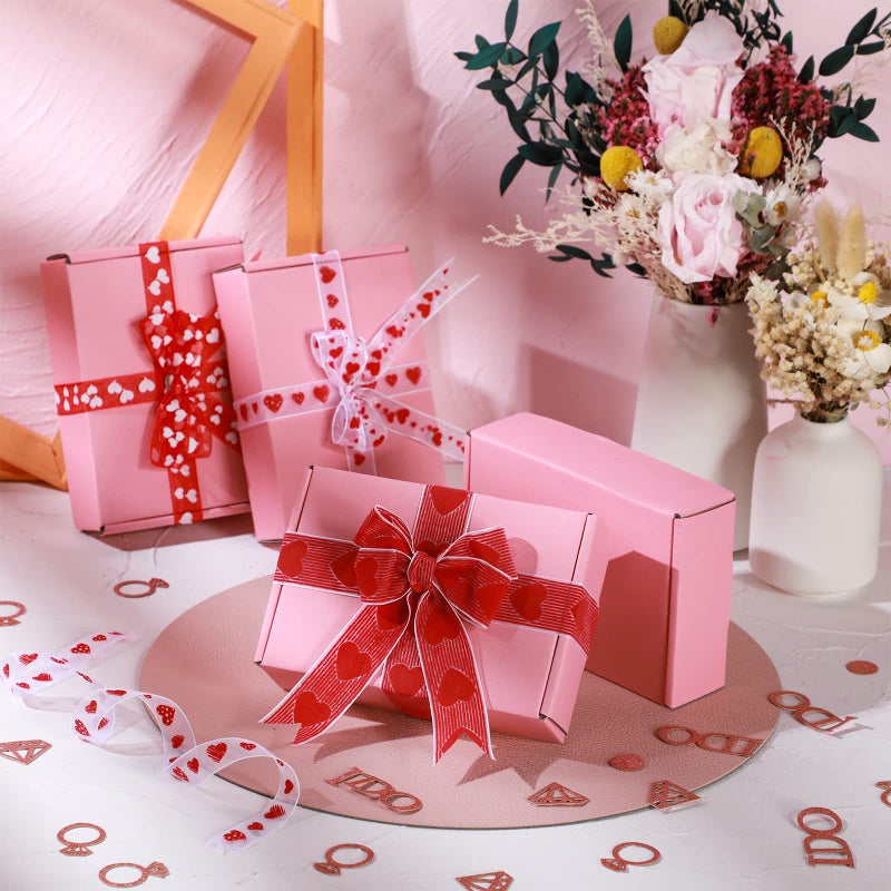 Spakon 50 Packs Shipping Boxes Cardboard Corrugated Mailer Boxes 6 x 4 x 1.6 Inches Packaging Boxes for Small Business Small Box Cardboard Carton Box Cute Box Mailers for Packaging Product (Pink) - Image 5