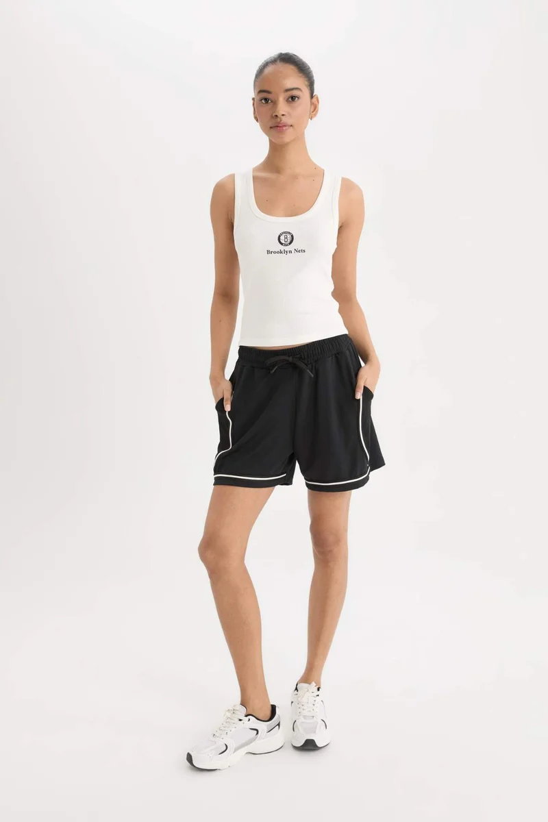 Defacto  DeFactoFit NBA Brooklyn Nets Slim Fit Ribbed Sports Tank Top for Women | Best Price UAE