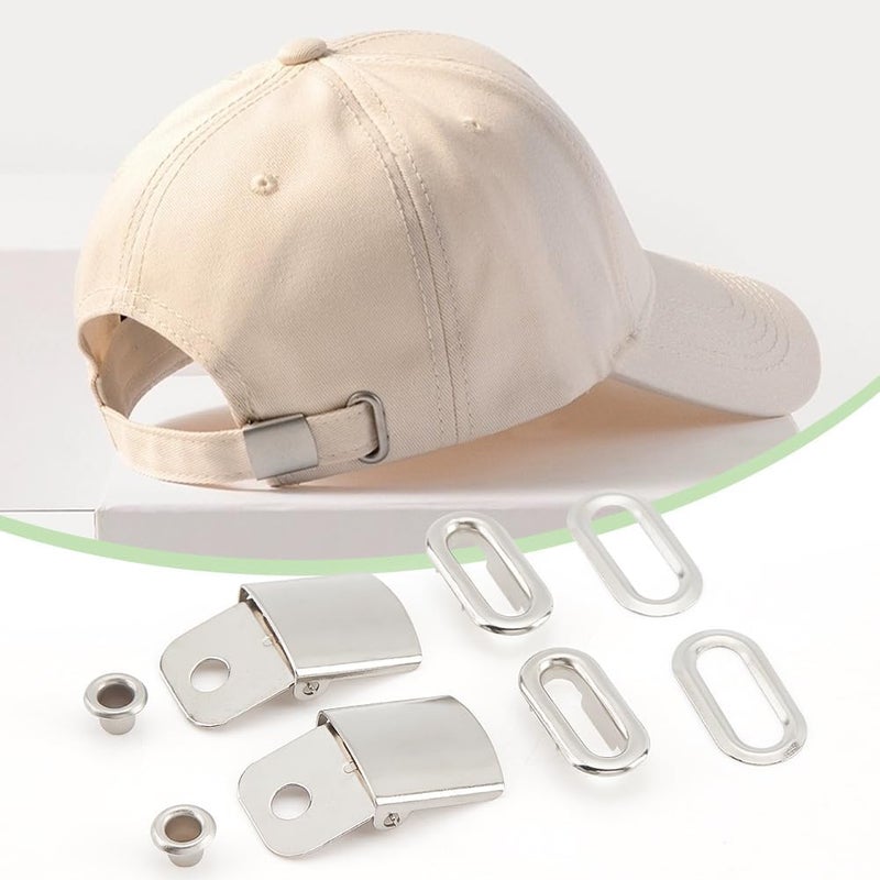 BENECREAT 30 Set Stainless Steel Cap Buckles, Platinum Color Perforated Baseball Cap Buckle, Baseball Cap Buckle for Baseball Caps, Hole: 5mm - Image 4