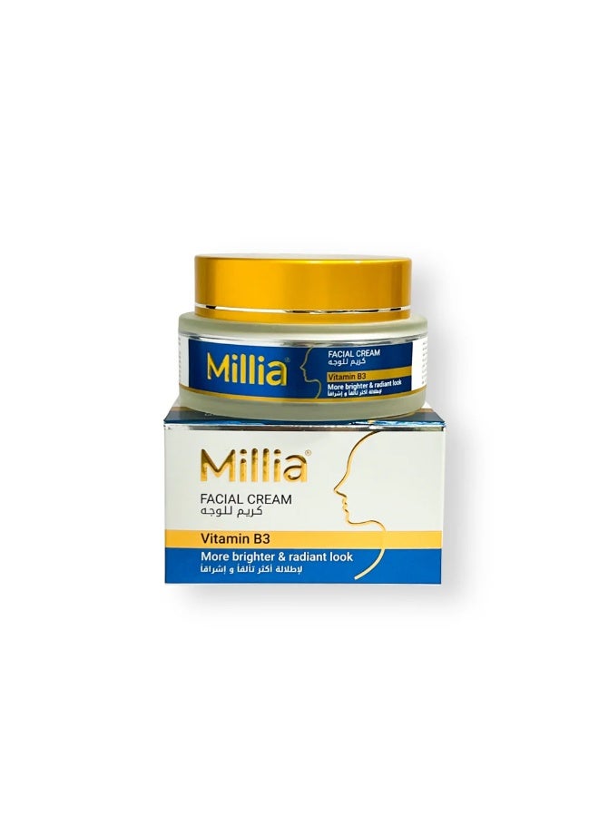 Millia Vitamin B3 Facial Cream (100 ml) or Facial Serum (40 ml) – Hydrating Niacinamide Cream / Serum for Even Skin Tone, Dark Spots & Radiant Glow - Image 2