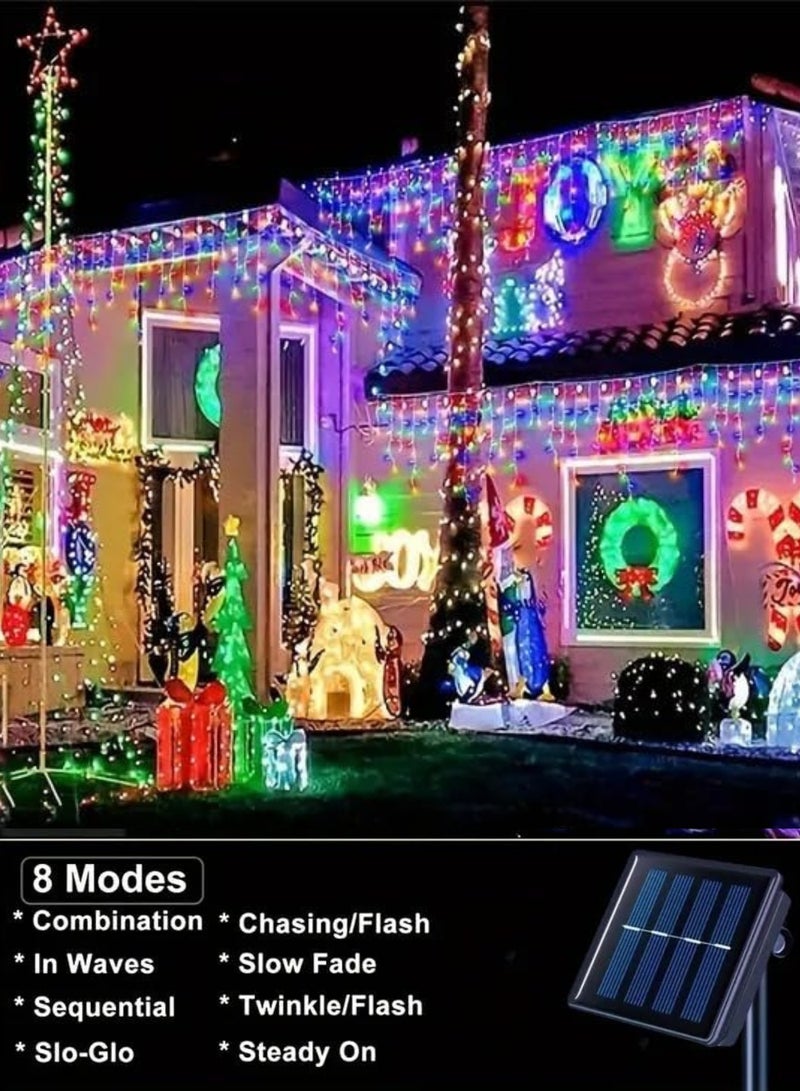 100 مصباح LED متعدد الألوان 8 أوضاع إضاءة زخرفية سلك نحاسي خارجي ضوء خرافي لأشجار عيد الميلاد والديكور الخارجي للحفلات - Image 4