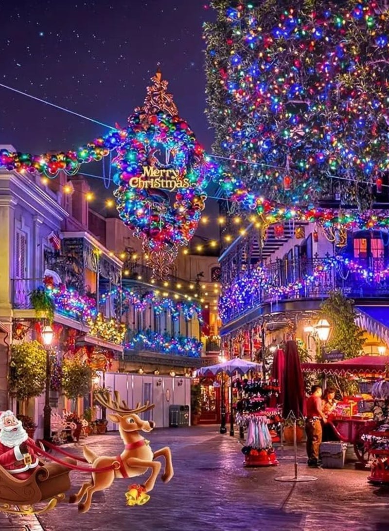 100 مصباح LED متعدد الألوان 8 أوضاع إضاءة زخرفية سلك نحاسي خارجي ضوء خرافي لأشجار عيد الميلاد والديكور الخارجي للحفلات - Image 3