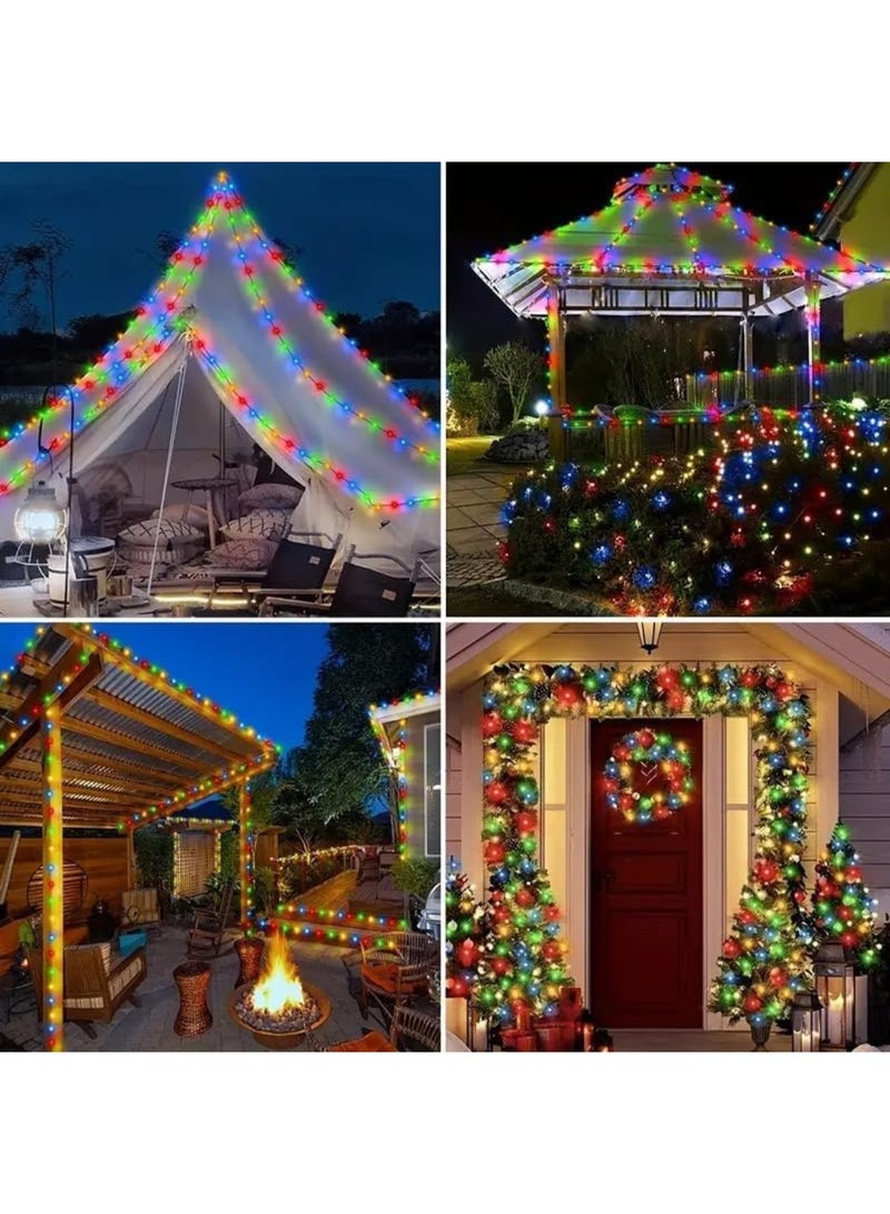 100 مصباح LED متعدد الألوان 8 أوضاع إضاءة زخرفية سلك نحاسي خارجي ضوء خرافي لأشجار عيد الميلاد والديكور الخارجي للحفلات - Image 2