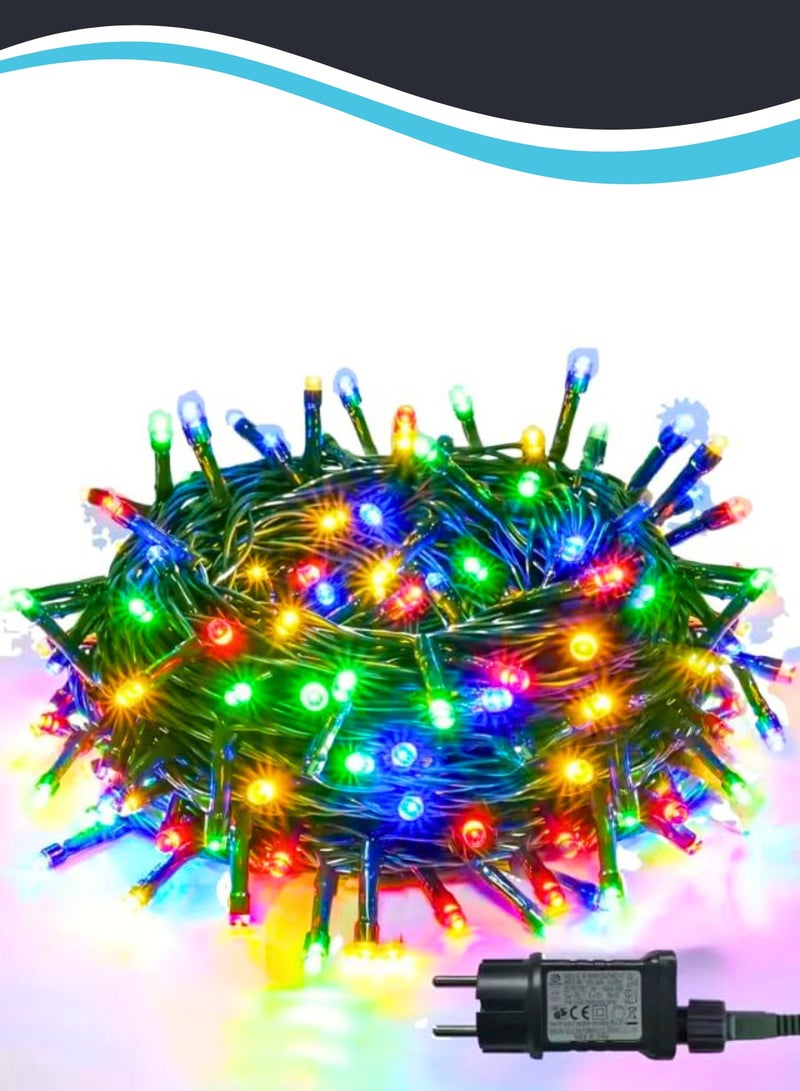 100 مصباح LED متعدد الألوان 8 أوضاع إضاءة زخرفية سلك نحاسي خارجي ضوء خرافي لأشجار عيد الميلاد والديكور الخارجي للحفلات - Image 1