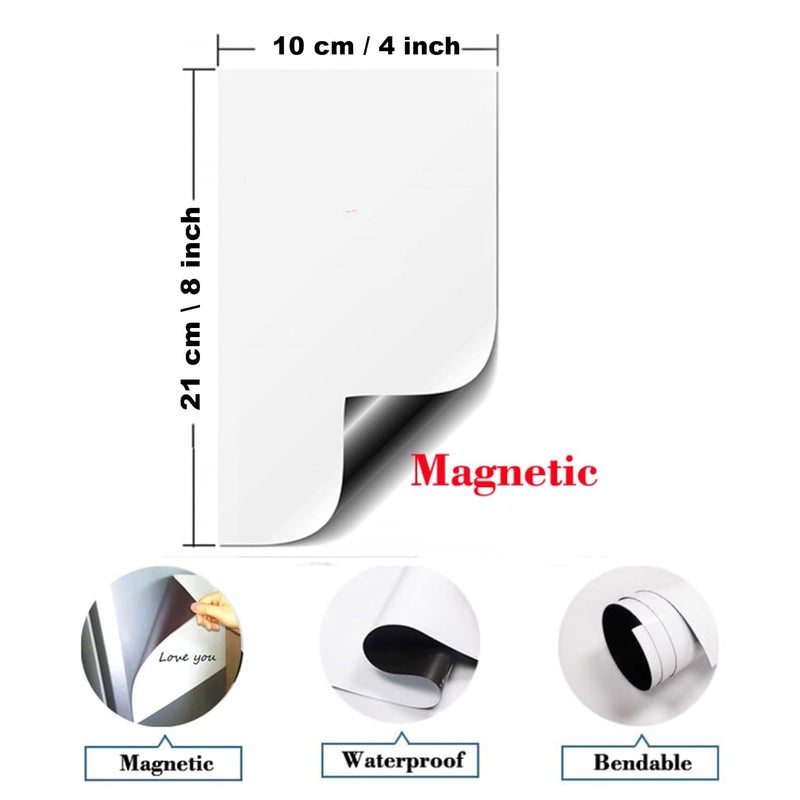 Windup Magnetic to Do List Set with Floral Design, 2 10X21 cm Dry-Erase Sheets, Magnetic Pens and Eraser Cloth for Refrigerator - Set H - Image 3
