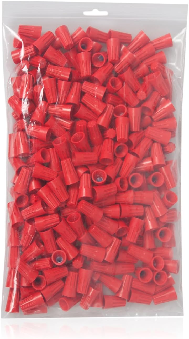 Maxxima Red Electrical Wire Connector Screw Terminal - 250 Pack, Cone Shaped, UL Listed and ROHS Compliant, Ideal for Electrical Projects and Home Lighting Needs - Image 1