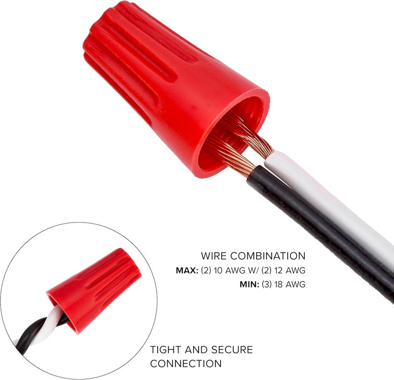 Maxxima Red Electrical Wire Connector Screw Terminal - 250 Pack, Cone Shaped, UL Listed and ROHS Compliant, Ideal for Electrical Projects and Home Lighting Needs - Image 4