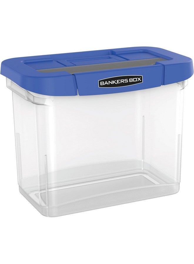 Fellowes Bankers Boxheavyduty Portable Storage File Box 10 3/4" X 6 3/4" X 11 3/4" Blue/Clear - Image 2