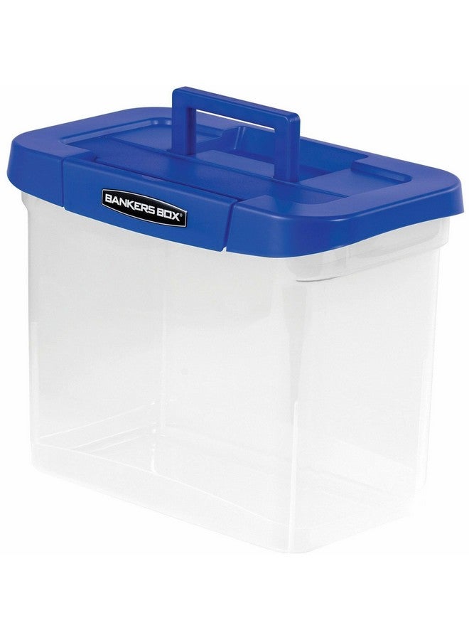 Fellowes Bankers Boxheavyduty Portable Storage File Box 10 3/4" X 6 3/4" X 11 3/4" Blue/Clear - Image 5