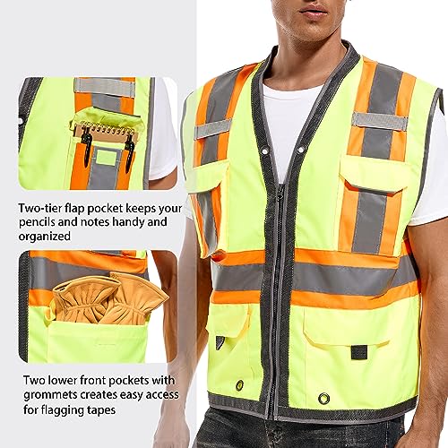 ArcRidge Reflective Safety Vest for Men and Women - Class 2 High Visibility Construction Vest - Dual Tone Reflective Strips (Small) - Image 3
