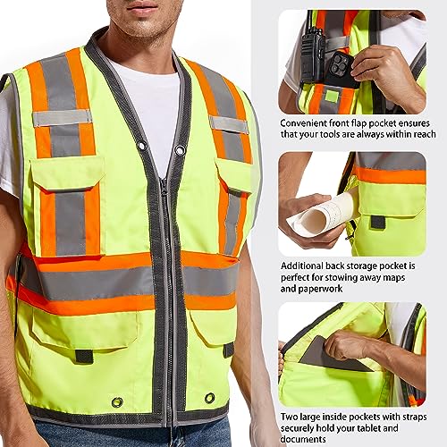 ArcRidge Reflective Safety Vest for Men and Women - Class 2 High Visibility Construction Vest - Dual Tone Reflective Strips (Small) - Image 2