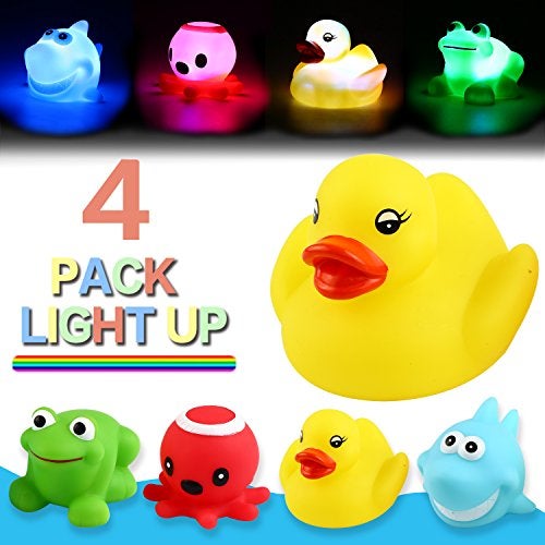 Yeonhatoys Yeonha Toys Bath Toy(4 Pack), Can Flashing Colourful Light, Floating Bath Toy, Light Up Bathtub Water Tub Toy for Pool Shower Bathtime Bathroom Kid Boys Girl Toddler Child Baby Infant - Image 2