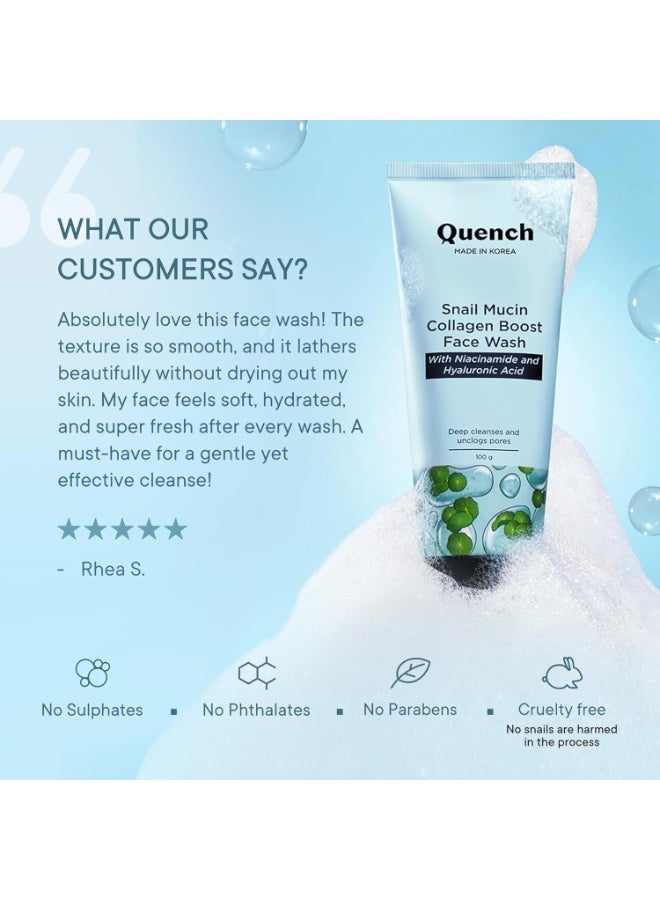 كوينش QUENCH BOTANICS غسول الوجه المعزز بالكولاجين وموسين الحلزون - 100 مل - Image 2