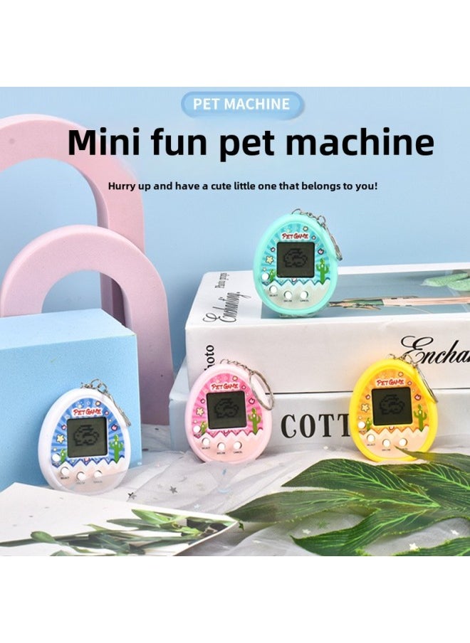 Electronic Pet Machine Pet Egg Virtual Pet Nurturance Mini Handheld Electronic Game Key Chain Pendant-Color:Cactus Pet Machine-yellow  - Image 2