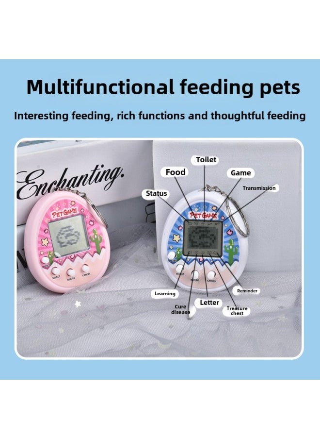 Electronic Pet Machine Pet Egg Virtual Pet Nurturance Mini Handheld Electronic Game Key Chain Pendant-Color:Cactus Pet Machine-yellow  - Image 4