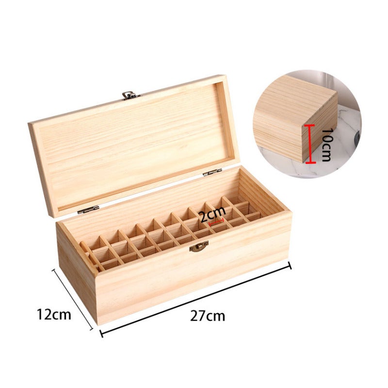 36 Slots Wooden Essential Oil Box Organizer Holds 1-3ml Bottles Essential Oil Carrying Case Storage Wood Box - Image 2