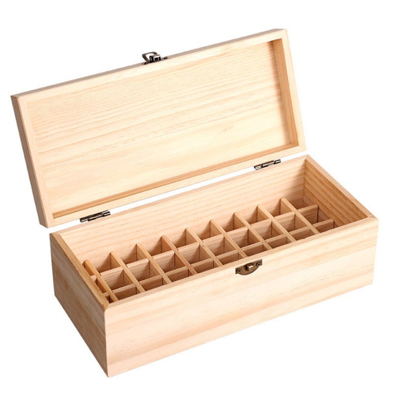 36 Slots Wooden Essential Oil Box Organizer Holds 1-3ml Bottles Essential Oil Carrying Case Storage Wood Box - Image 1