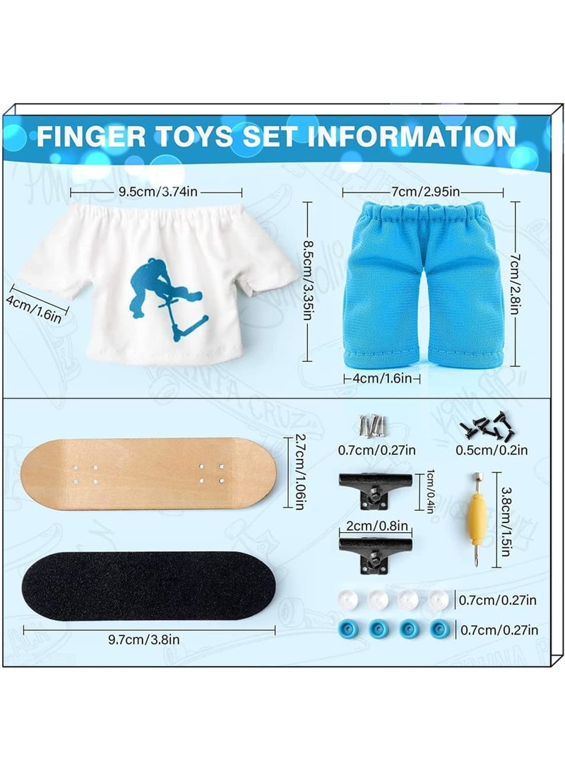 SOLARAE Finger Skateboard, Skateboard Accessories Tools Set, Mini Toys Kits, Doll Breakdance Mini Cloth Shoes, Pressure Gifts for Children Teens Adults, for Kids Party Favor - Image 3