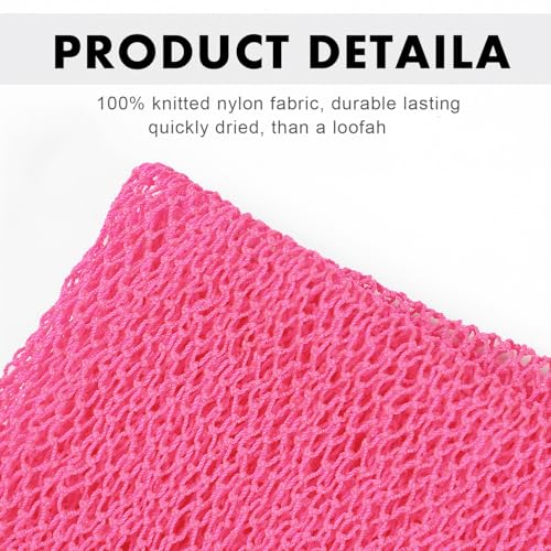 JASSINS African Net Long Bath Net Sponge,JASSINS African Bathing Body Exfoliating Net Shower Body/ Back Scrubber Skin Smoother,Stretch Length to 66 INCH (Pink) - Image 2