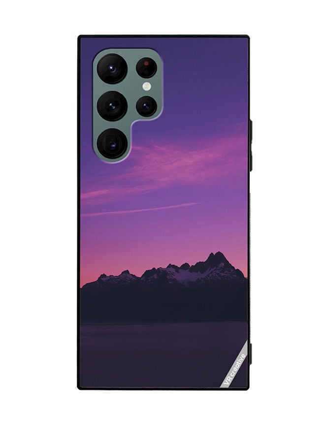 VR CREATIVE Protective Case Cover For Samsung Galaxy S22 Ultra 5G Purple Montain Design Multicolour - Image 1